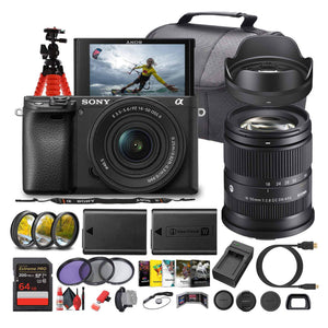 Sony a6100 Mirrorless Camera with 16-50mm f/3.5-5.6 II Lens + Sigma 18-50mm Lens - Bundle - Reconditioned