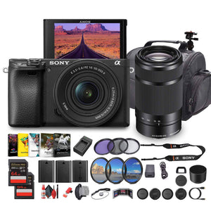 Sony Alpha a6100 Mirrorless Camera with 16-50mm OSS II and 55-210mm Zoom Lenses - Bundle Sony