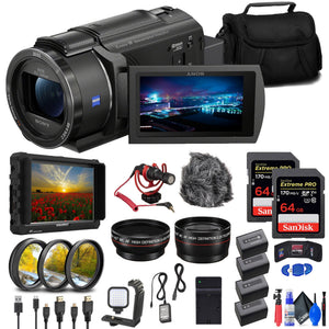 Sony FDR-AX43 UHD 4K Handycam Camcorder + 4K Monitor + 2 x 64GB Cards + More Sony