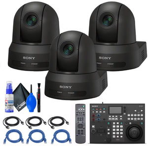 3x Sony SRG-X40UH PTZ Camera Black + RM-IP500/1 Remote Controller + Cables Sony