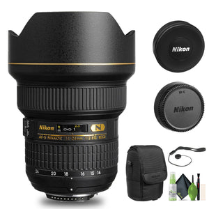 Nikon AF-S NIKKOR 14-24mm f/2.8G ED Lens 2163 + Cap Keeper + Cleaning Kit - Bundle Nikon