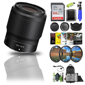 Nikon NIKKOR Z 50mm f/1.8 S Standard Lens for Nikon Z Cameras 20083 + 64GB Card - Bundle Nikon