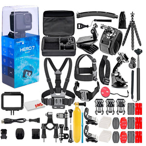 GoPro - HERO7 Silver 4K Waterproof Action Camera - With 50 Piece Accessory Kit - Used GoPro