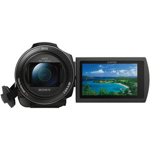 Sony FDR-AX53 4K Ultra HD Handycam Camcorder International Version Extra Battery with Charger + 64GB Memory Card + Tripod Starter Bundle Sony