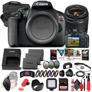 Canon EOS Rebel T7 DSLR Camera W/ 18-55mm Lens 2727C002 - Advanced Bundle - Reconditioned Canon