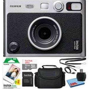 Fujifilm Instax Mini EVO Instant Film Camera Black with 20 Films + 32GB Card - Reconditioned