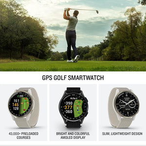Garmin Approach S50, Slate/Black Nylon GPS Golf Smart watch Bundle Garmin