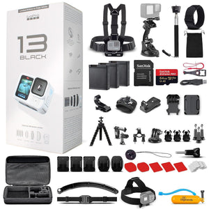 GoPro HERO13 Polar White - Action Camera + 64GB Card, 50 Piece Accessory Kit and 2 Batteries GoPro