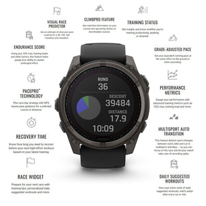 fenix 8 – 47 mm, AMOLED, Slate Gray with Black Silicone Band Garmin