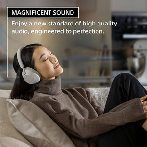 Sony WH-1000XM5 Noise-Canceling Wireless Over-Ear Headphones Silver Bundle Sony