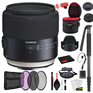 Tamron SP 35mm f/1.8 Di VC USD Lens for Nikon F with Bundle Includes: Vivtar Padded Lens Case, 3PC Filter Kit + More Tamron
