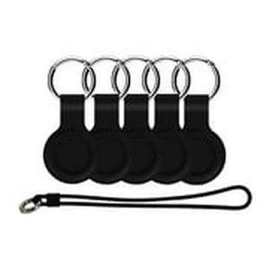 Apple AirTag 5 PC starter kit 4 Silicone Case keychain, 1 Luggage Tag Black 6Ave