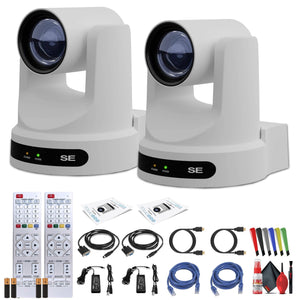 2 x PTZOptics Move SE PTZ Camera with 30x Optical Zoom White PT30X-SE-WH-G3 PTZOptics