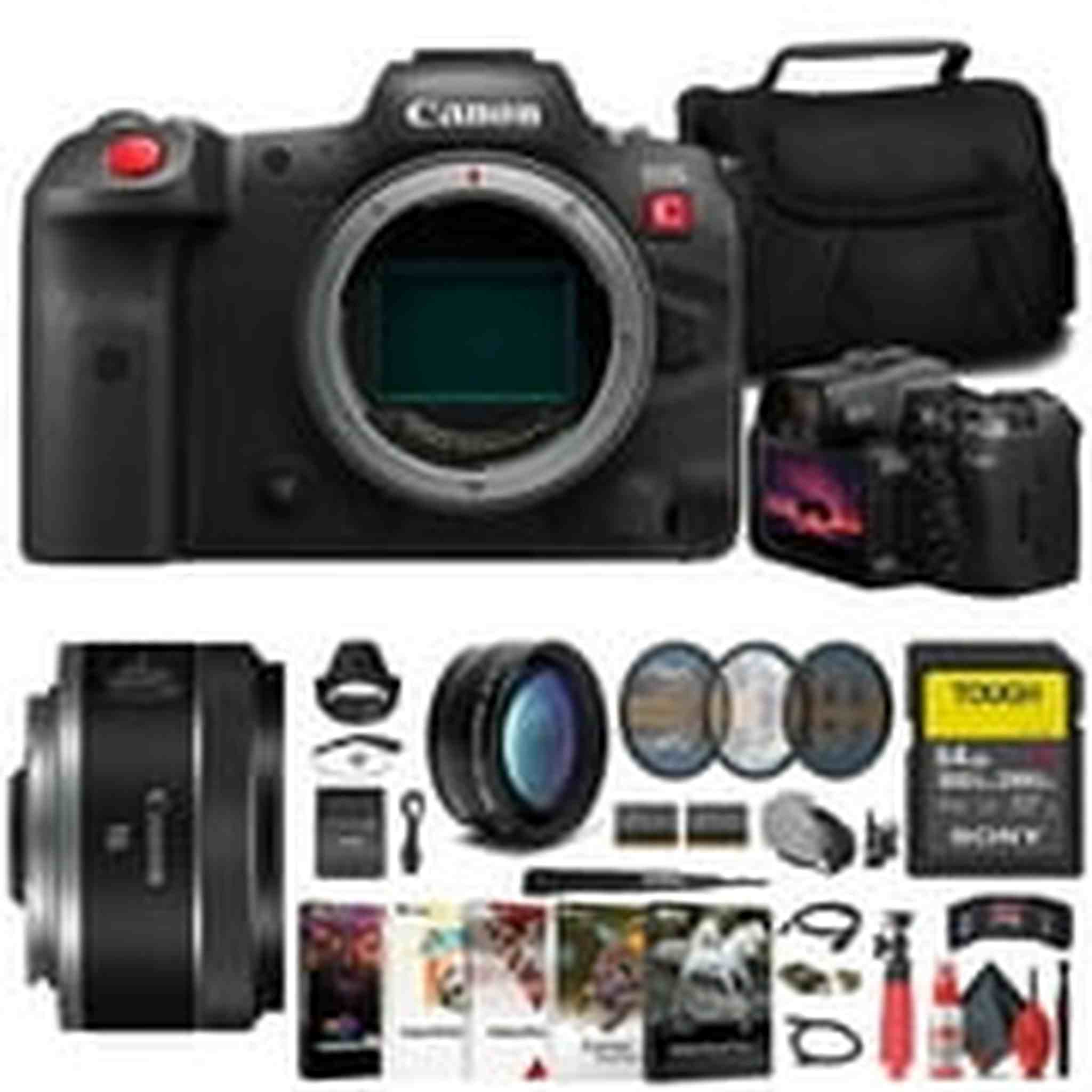 Canon EOS R5 C Mirrorless Cinema Camera + Canon 16mm Lens + 64GB Card + More Canon