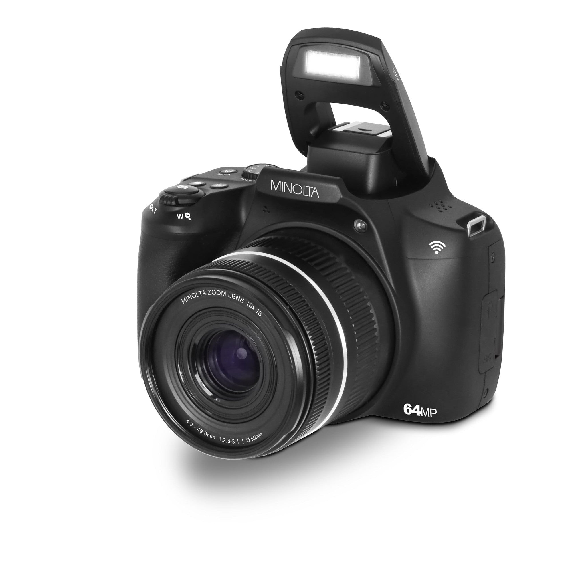 Minolta 64 Mega Pixels Auto Focus Digital Camera with 10x Optical Zoom, 4K Ultra HD Video and Macro Shooting, Black