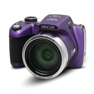 Minolta Pro Shot 16 Mega Pixel HD Digital Camera with 53x Optical Zoom, Full 1080p HD Video & 16GB SD Card, MN53Z, Purple Minolta