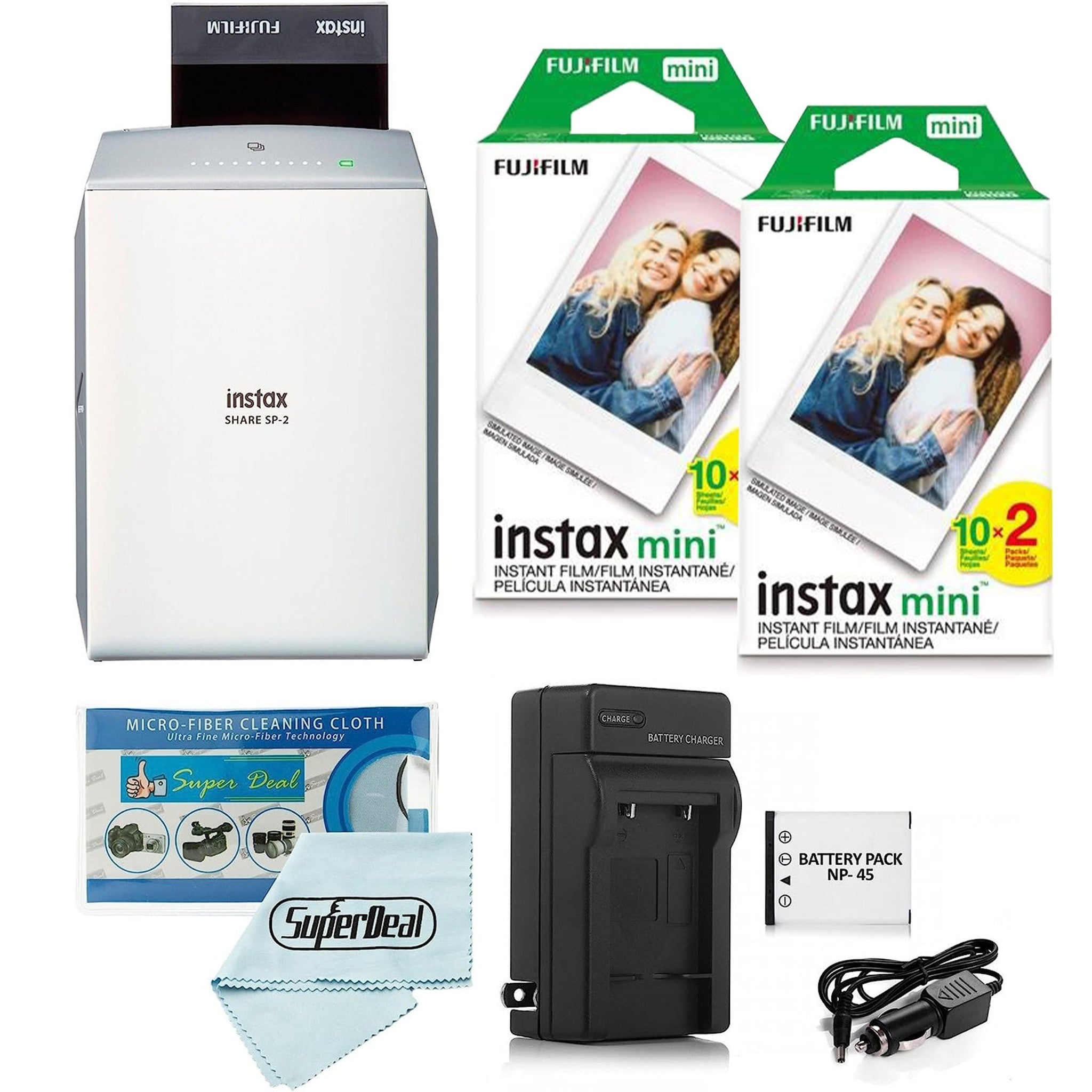 Fujifilm Instax Share SP-2 Smartphone Printer Silver + Mini Films 40 Shots Fujifilm