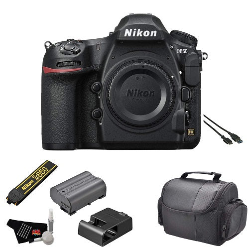 Nikon D850 FX-Format DSLR Camera (Body) - Kit with Carrying Case + More - International Model