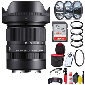 Sigma 18-50mm f/2.8 DC DN Contemporary Lens for Sony E With Accessories Sigma
