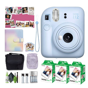 FUJIFILM INSTAX MINI 12 Instant Film Holiday Camera- Blue + 60 Instant Film Fujifilm