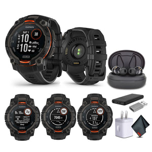 Garmin Instinct 3 45mm, Solar Charged Smartwatch, Metal-Reinforced Bezel, Black