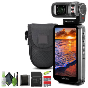 Minolta MN5KGP1 5K Ultra HD 20 MP Handheld Pocket Camcorder w/Motorized Tilting Lens Head Minolta