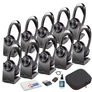 Poly Voyager Focus 2 UC Stereo Bluetooth Headset Teams Certified Bundle Poly