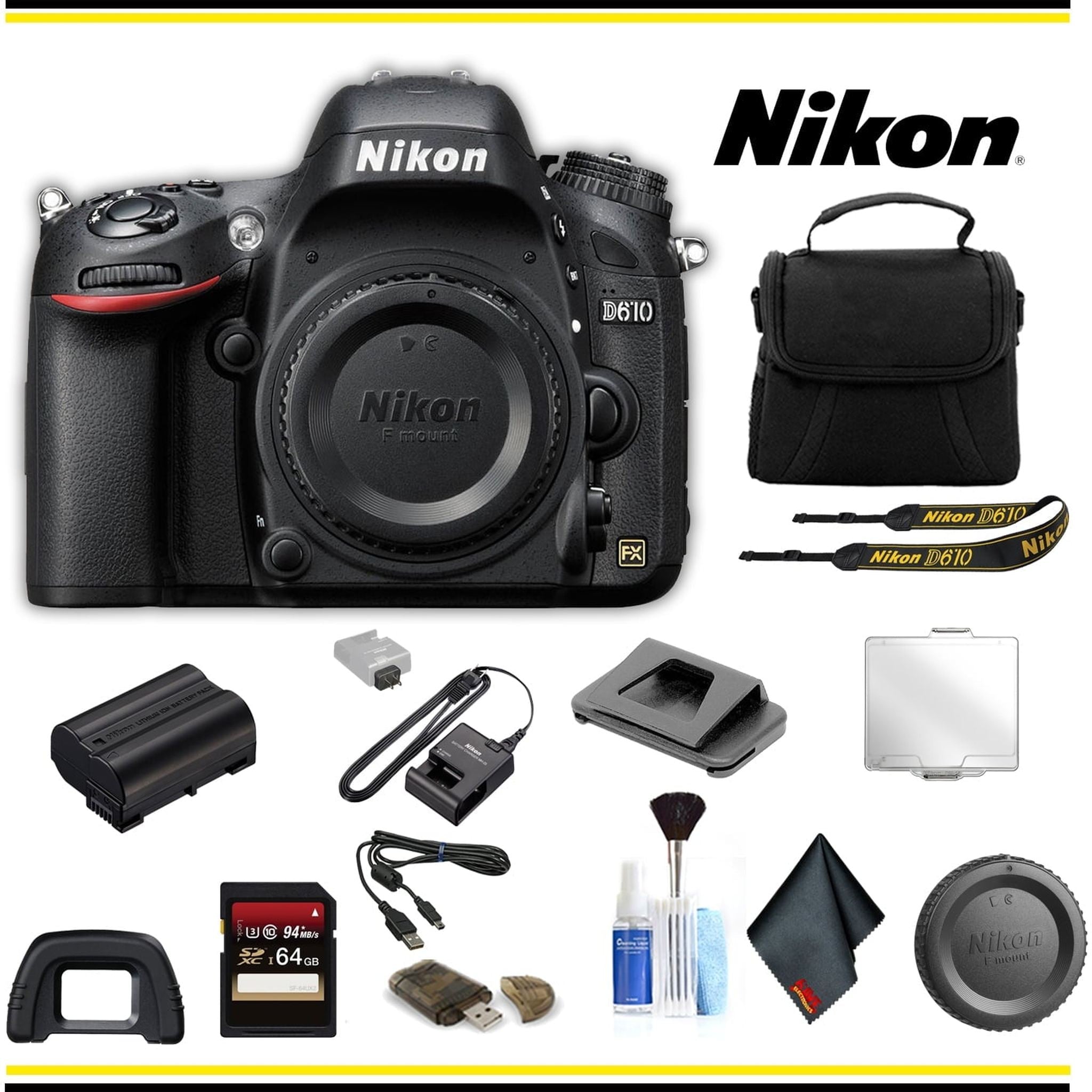 Nikon D610 DSLR Camera 1540 Starter Bundle - International Model Nikon