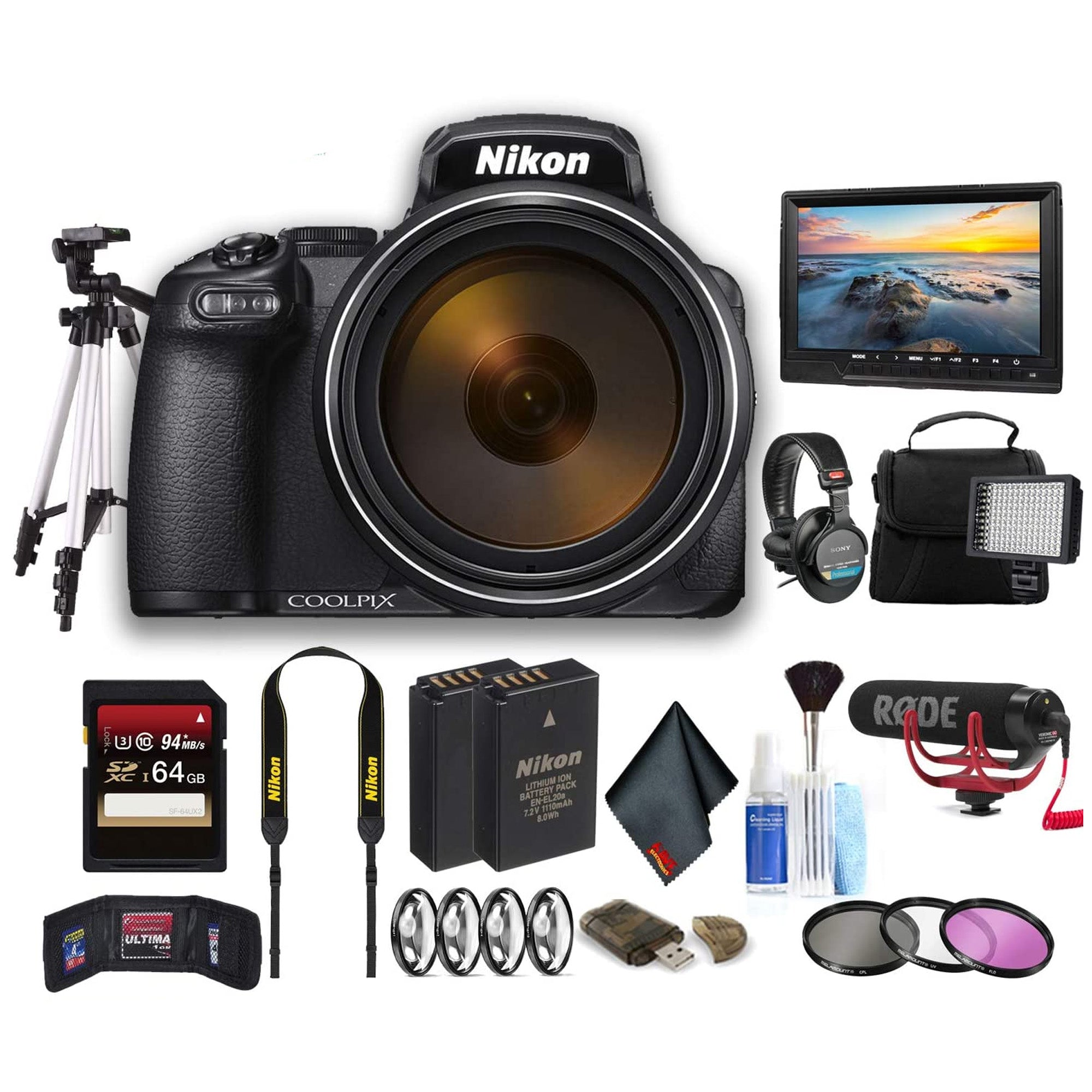 Nikon COOLPIX P1000 Digital Camera 26522 Professional Bundle W Bag 6ave Electronics