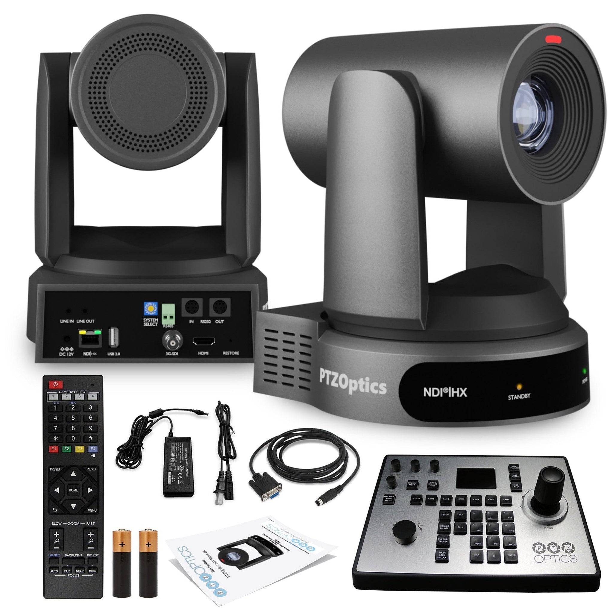 PTZOptics Move 4K PTZ Camera with 30x Zoom Gray PT30X-4K-GY-G3 + PT-JOY-G4 Controller PTZOptics