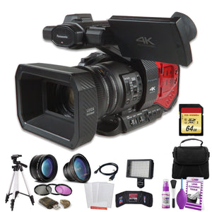 Panasonic AG-DVX200 4K Professional Camcorder AG-DVX200PJ8 W/ 64GB Memory Card, Bag, Tripod, Led Light and More Panasonic