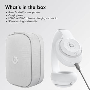 Beats by Dr. Dre Studio Pro Wireless Headphones Matte White Bundle Beats