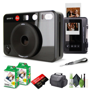 Leica Sofort 2 Hybrid Instant and Digital Camera + Instant Film 40 Sheets Black Leica