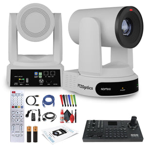 PTZOptics Move 4K PTZ Camera with 30x Zoom White PT30X-4K-WH-G3 + SuperJoy PTZ Controller PTZOptics