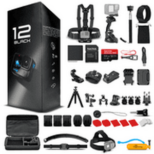 GoPro HERO 12 - Waterproof Action Camera + 64GB Card and 50 Piece Accessory Kit GoPro