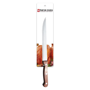 Bene Casa Chef knife with rosewood handle, stainless steel blade, full tang and triple riveted handle 8" Carving Knife Overstock