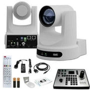 PTZOptics Move SE PTZ Camera with 20x Optical Zoom PT20X-SE-WH-G3 + PT-JOY-G4 Controller + Wall Mount PTZOptics