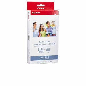 Canon KP-36IP Color Ink and Photo Paper Set 4"x 6" for Canon Selphy Printers 36 Sheets Bundle