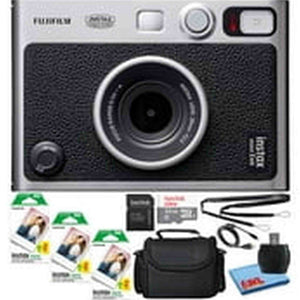Fujifilm Instax Mini EVO Instant Film Camera Black with 60 Films + 32GB Card - Reconditioned