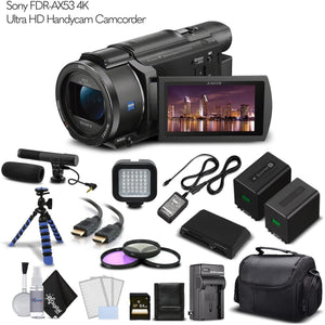 Sony FDR-AX53 4K Ultra HD Handycam Camcorder. Cinematographer Bundle Sony