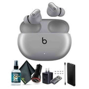 Beats by Dr. Dre Studio Buds+ Noise Canceling True Wireless In-Ear Headphones Cosmic Silver Bundle with Accessories Beats