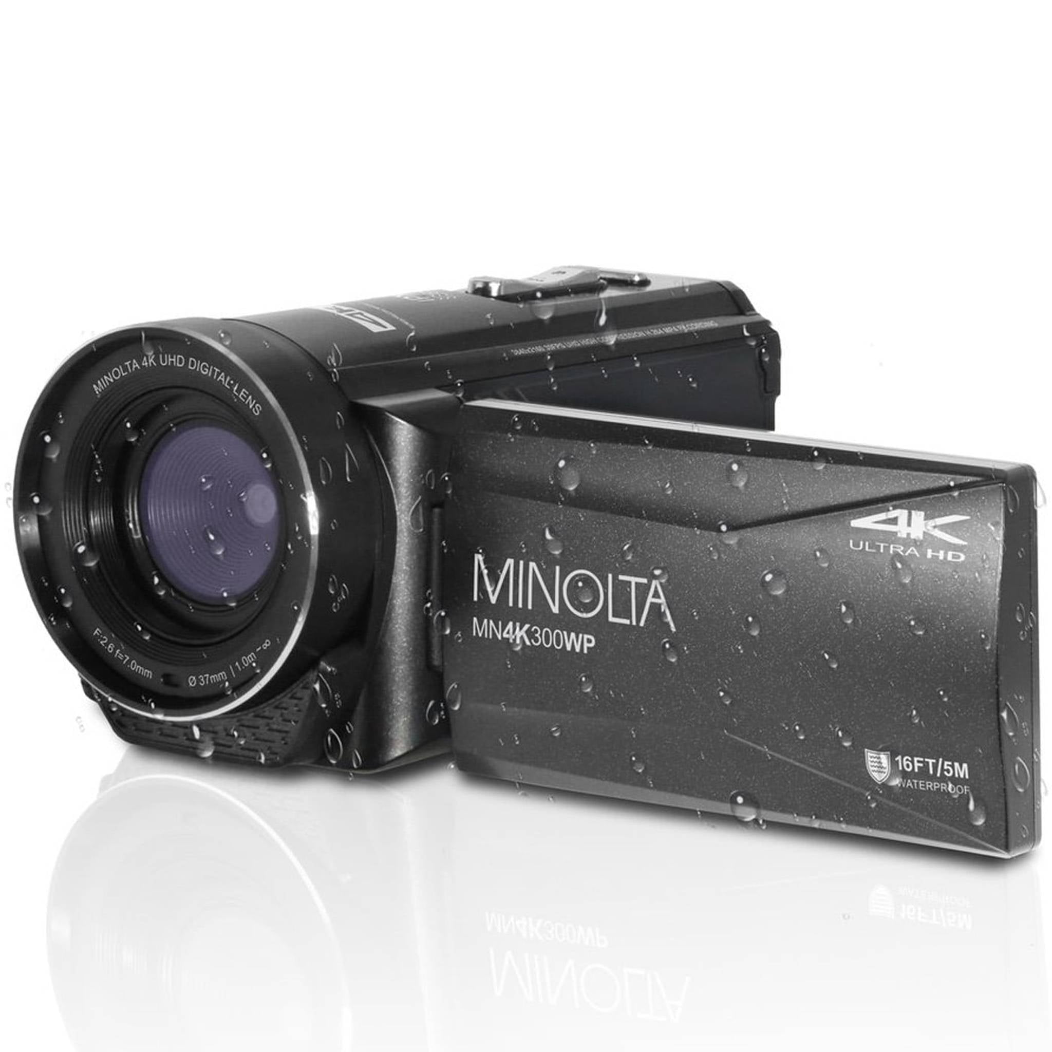 Minolta MN4K300WP 4K Ultra HD / 56 MP Waterproof Camcorder - Black
