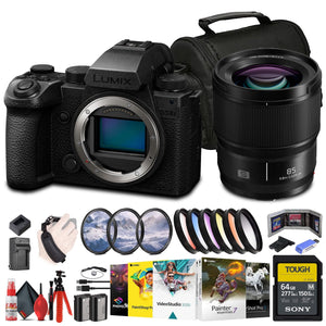Panasonic Lumix S5 IIX Mirrorless Camera + Panasonic Lumix S 85mm Lens + 64GB Card + More Panasonic