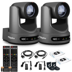 2 x PTZOptics Move 4K PTZ Camera with 20x Zoom Gray PT20X-4K-GY-G3 + 2 x Wall Mount PTZOptics