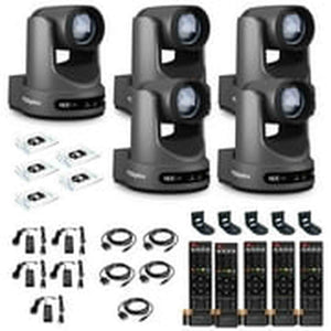 5 x PTZOptics Move 4K PTZ Camera with 20x Zoom Gray PT20X-4K-GY-G3 + 5 x Wall Mount PTZOptics