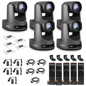 5 x PTZOptics Move 4K PTZ Camera with 20x Zoom Gray PT20X-4K-GY-G3 + 5 x Wall Mount PTZOptics