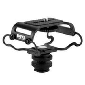 Boya BY-C10 Universal Shock Mount for Digital Recorders, LED Lights, Wireless receivers & Microphones with 1/4"-20 Thread, Black BOYA