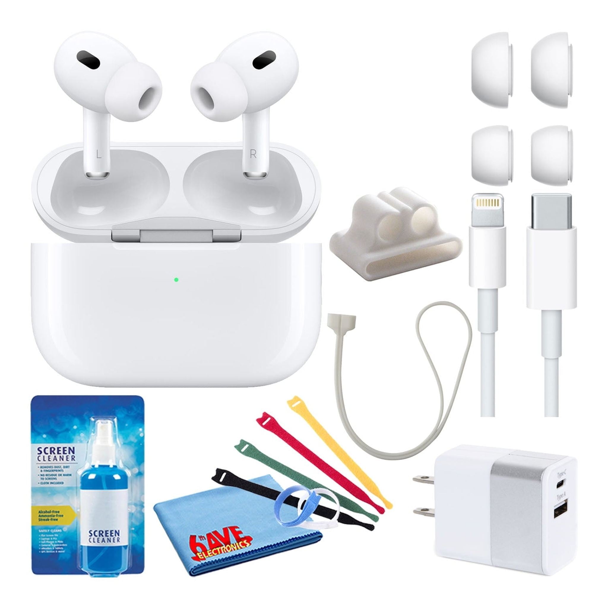 Apple AirPods Pro with MagSafe Charging 2022 with Cable Ties + 2-Chargers Apple
