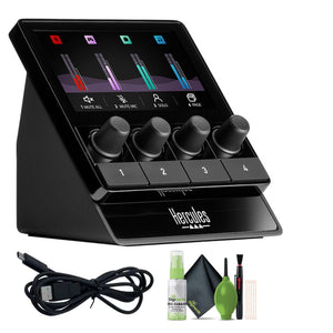 Hercules Stream 100, Audio Mixer for Content Creators, Up to 8 Tracks, Bundle Hercules