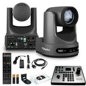 PTZOptics Move 4K PTZ Camera with 20x Zoom Gray PT20X-4K-GY-G3 + PT-JOY-G4 Controller + Wall Mount PTZOptics